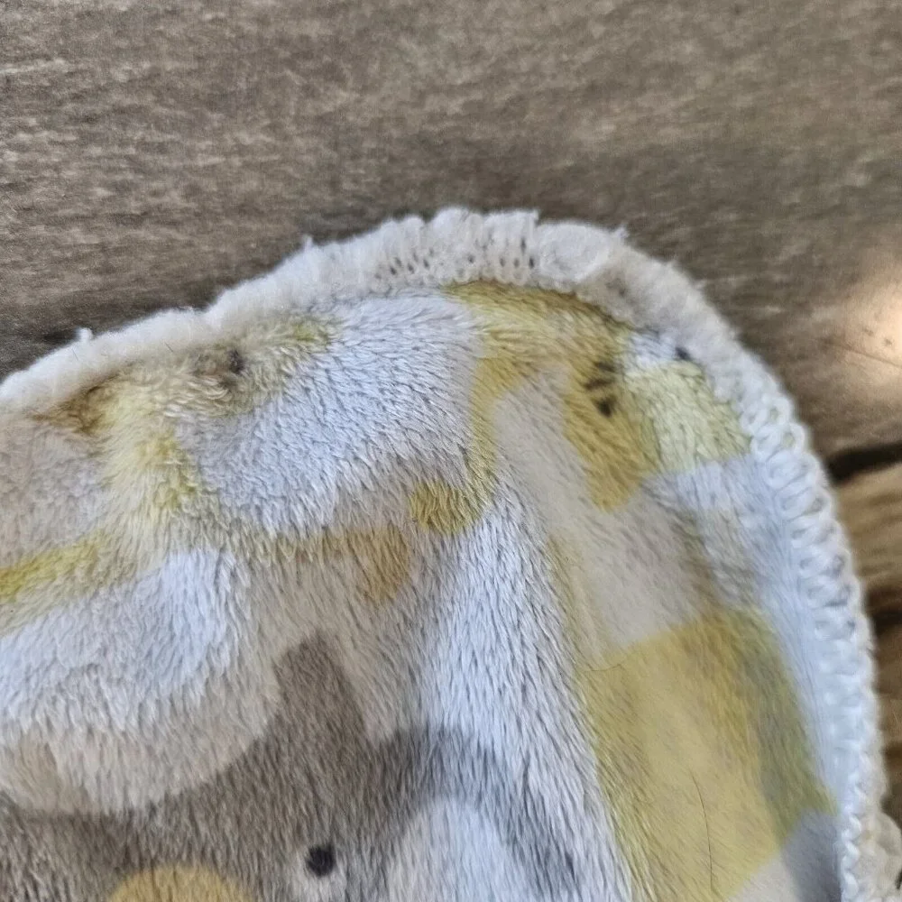 SL Home Fashions Jungle‎ Safari Blanket Yellow Gray Giraffe Print Sherpa Backing